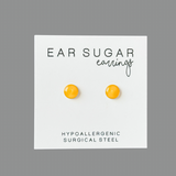Lemon yellow round stud earrings by Ear Sugar hypoallergenic made in the USA