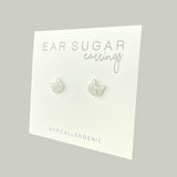 Light Gray Cat Face stud earrings hypoallergenic made in the USA by Ear Sugar