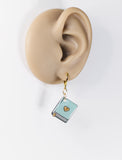 Cute blue books hypoallergenic dangle earrings by Ear Sugar