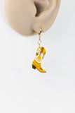 Cute cowboy boots hypoallergenic dangle earrings by Ear Sugar