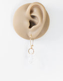 Glass crystal drops in gold hypoallergenic dangle earrings by Ear Sugar