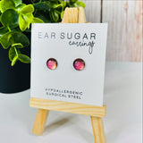 Crystal Ball round stud earrings by Ear Sugar hypoallergenic made in the USA