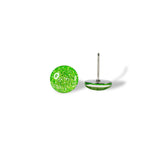 Granny Smith green glitter stud earrings by Ear Sugar hypoallergenic made in the USA