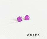 Grape purple stud earrings by Ear Sugar hypoallergenic made in the USA