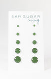Green Machine dark green stud earrings by Ear Sugar made in the USA