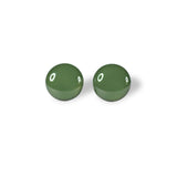 Green Machine dark green stud earrings by Ear Sugar made in the USA