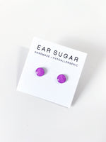 Grape purple stud earrings by Ear Sugar hypoallergenic made in the USA