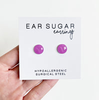 Grape purple stud earrings by Ear Sugar hypoallergenic made in the USA