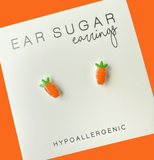 Little Carrots stud earrings hypoallergenic made in the USA by Ear Sugar