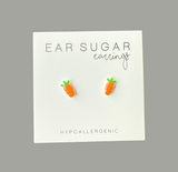 Little Carrots stud earrings hypoallergenic made in the USA by Ear Sugar