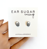 Halloween Skull stud earrings hypoallergenic made in the USA by Ear Sugar