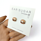 Hamburger food earrings hypoallergenic made in the USA by Ear Sugar