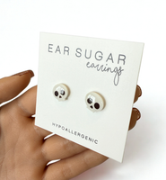 Cute Skull stud earrings hypoallergenic made in the USA by Ear Sugar