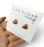 Funny Poop earrings hypoallergenic made in the USA by Ear Sugar