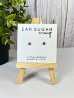 Crystal Ball round stud earrings by Ear Sugar hypoallergenic made in the USA