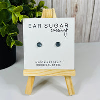 Gun Metal shimmer stud earrings by Ear Sugar hypoallergenic made in the USA