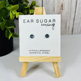 Gun Metal shimmer stud earrings by Ear Sugar hypoallergenic made in the USA