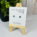 Gun Metal shimmer stud earrings by Ear Sugar hypoallergenic made in the USA