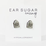 Large Tombstone RIP Halloween earrings hypoallergenic made in the USA by Ear Sugar