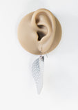 Grey bubbles faux leather leaf dangle earrings by Ear Sugar