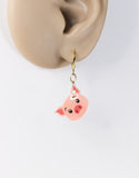Cute pig head hypoallergenic dangle earrings by Ear Sugar