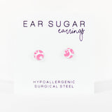Earring design with 'Ear Sugar' branding on a white background