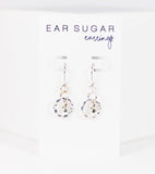 Silver charm hoop hypoallergenic dangle earrings by Ear Sugar