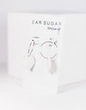 Stone polymer clay charm hoop hypoallergenic dangle earrings by Ear Sugar