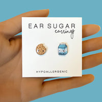 Cookies and Milk stud earrings hypoallergenic made in the USA by Ear Sugar