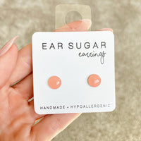 Peach Pie stud earrings by Ear Sugar hypoallergenic made in the USA