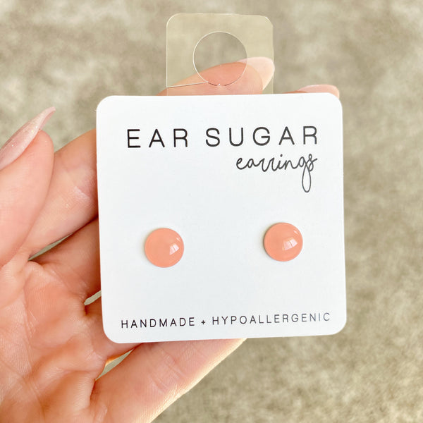 Peach Pie stud earrings by Ear Sugar hypoallergenic made in the USA