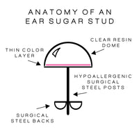 Neon Orange surgical steel earrings by Ear Sugar