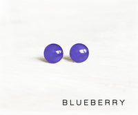 Blueberry dot stud earrings by Ear Sugar hypoallergenic