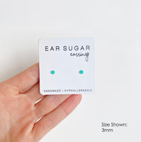 Bermuda bright teal hypoallergenic dot earrings by Ear Sugar