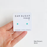 Bermuda bright teal hypoallergenic dot earrings by Ear Sugar
