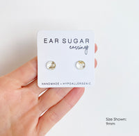 Chai pearl and gold glitter stud earrings by Ear Sugar hypoallergenic