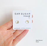 Chai pearl and gold glitter stud earrings by Ear Sugar hypoallergenic