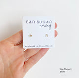 Chai pearl and gold glitter stud earrings by Ear Sugar hypoallergenic
