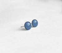 Denim blue surgical steel earrings by Ear Sugar