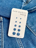 Denim blue surgical steel earrings by Ear Sugar