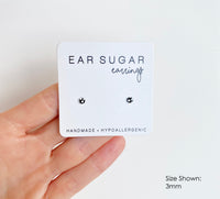 Denim blue surgical steel earrings by Ear Sugar