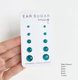 Dragon dark teal green glitter earrings by Ear Sugar hypoallergenic