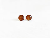 Gingerbread brown shimmer stud earrings by Ear Sugar hypoallergenic made in the USA