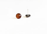 Gingerbread brown shimmer stud earrings by Ear Sugar hypoallergenic made in the USA