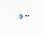 Glacier blue shimmer stud earrings by Ear Sugar hypoallergenic made in the USA