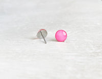 Neon Pink surgical steel earrings by Ear Sugar