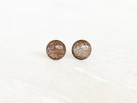 Champagne shimmer dot stud earrings by Ear Sugar hypoallergenic