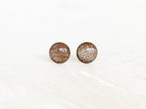 Champagne shimmer dot stud earrings by Ear Sugar hypoallergenic