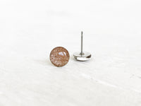 Champagne shimmer dot stud earrings by Ear Sugar hypoallergenic