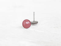 Vintage Rose muted pink stud earrings by Ear Sugar made in the USA